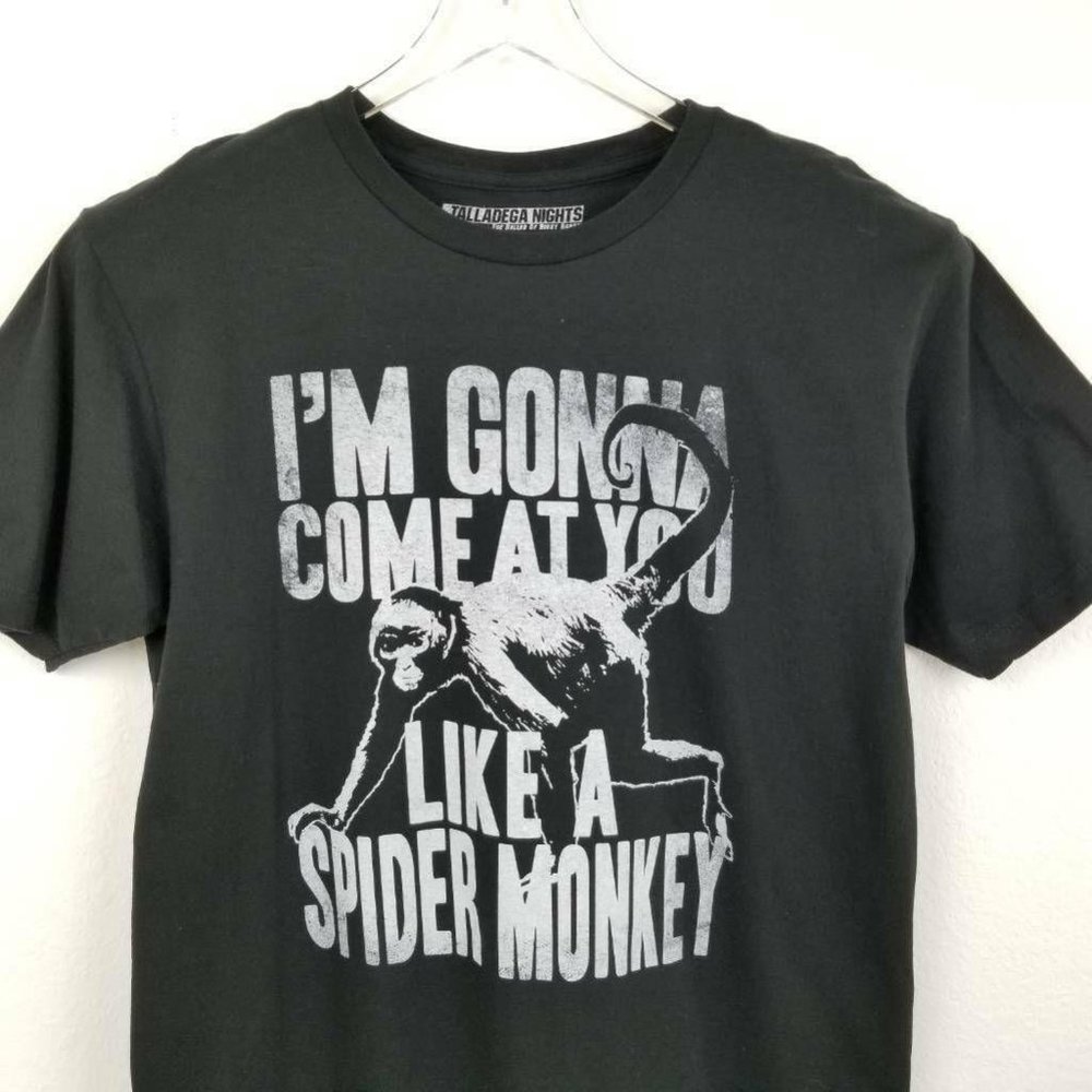 Talladega Nights Mens T-Shirt Black Spider Monkey